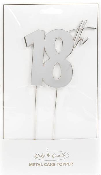 18th Cake Topper | Silver Metal – CakeBase