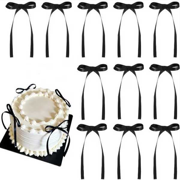 Black Cake Bows Pk 12