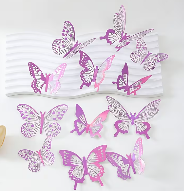 Butterfly Cake Decorations | Purple | 12pcs