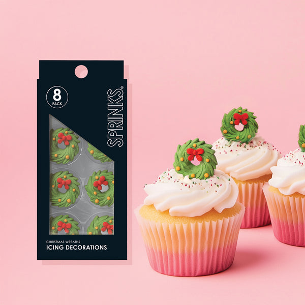 Christmas Wreath Sugar Decorations | 8pcs